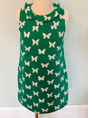 Crewcuts Green Sleeveless Butterfly Print Dress